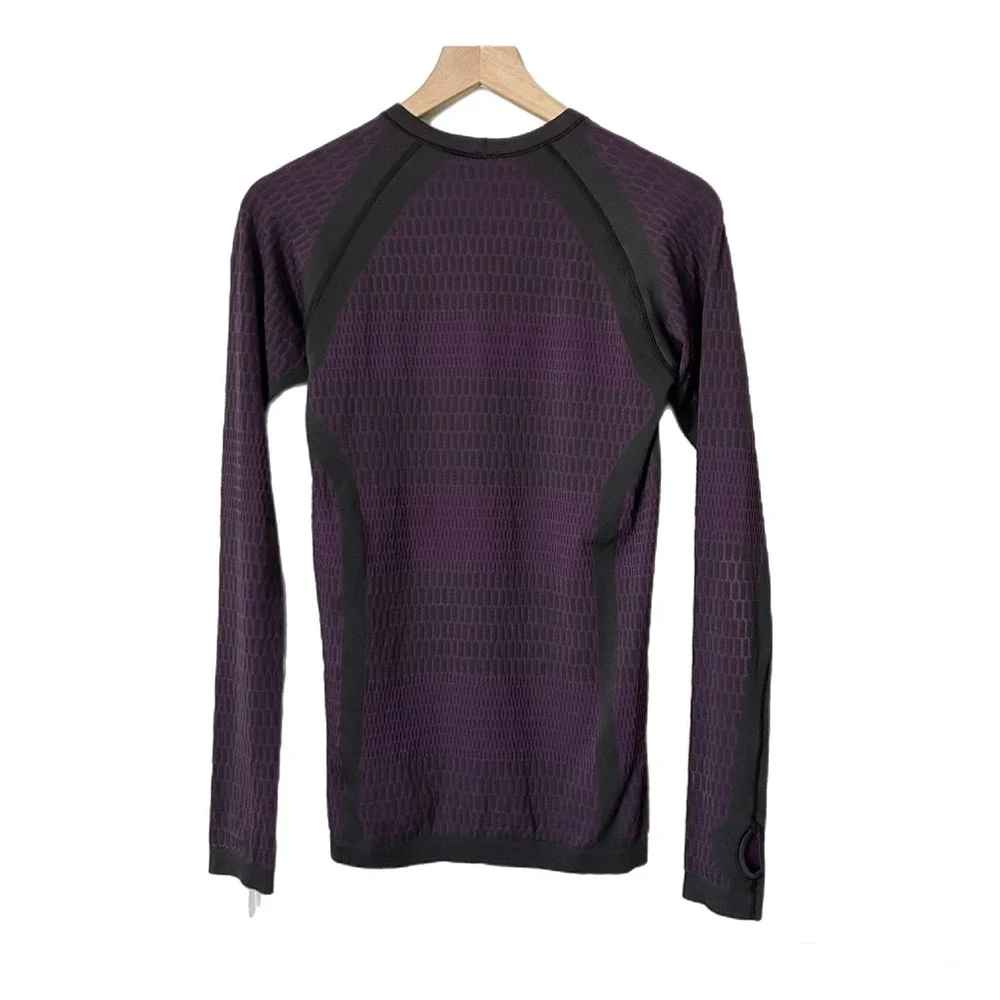 Lululemon About That Base Long Sleeve Shirt Black Violet Purple Size 6